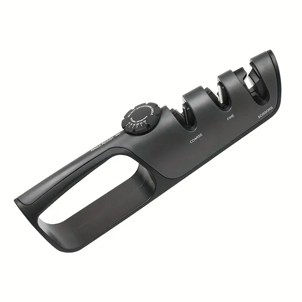 DMD Professional 3-Stage Knife Sharpener | Manual Tool with Grip & 6 Angles for Kitchen Knives & Scissors - Image 3