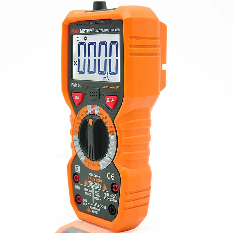 PeakMeter PM18C Digital Multimeter - Voltage Tester with NCV, Capacitance & Temperature - Image 2