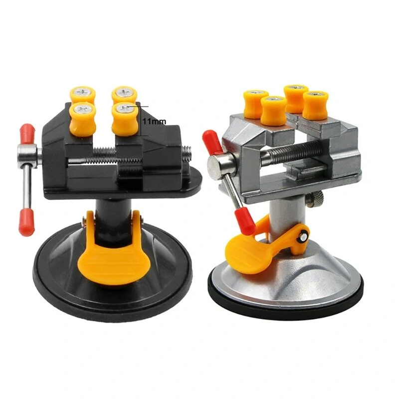 Adjustable Electric Mini Table Bench Vise - 360° Rotatable Drill Attachment - Image 2