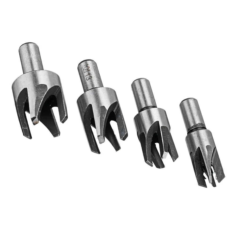 4pcs Round Woodworking Plug Cutter Set - Dowel Maker Drill Bits | Hole Saw - Image 2