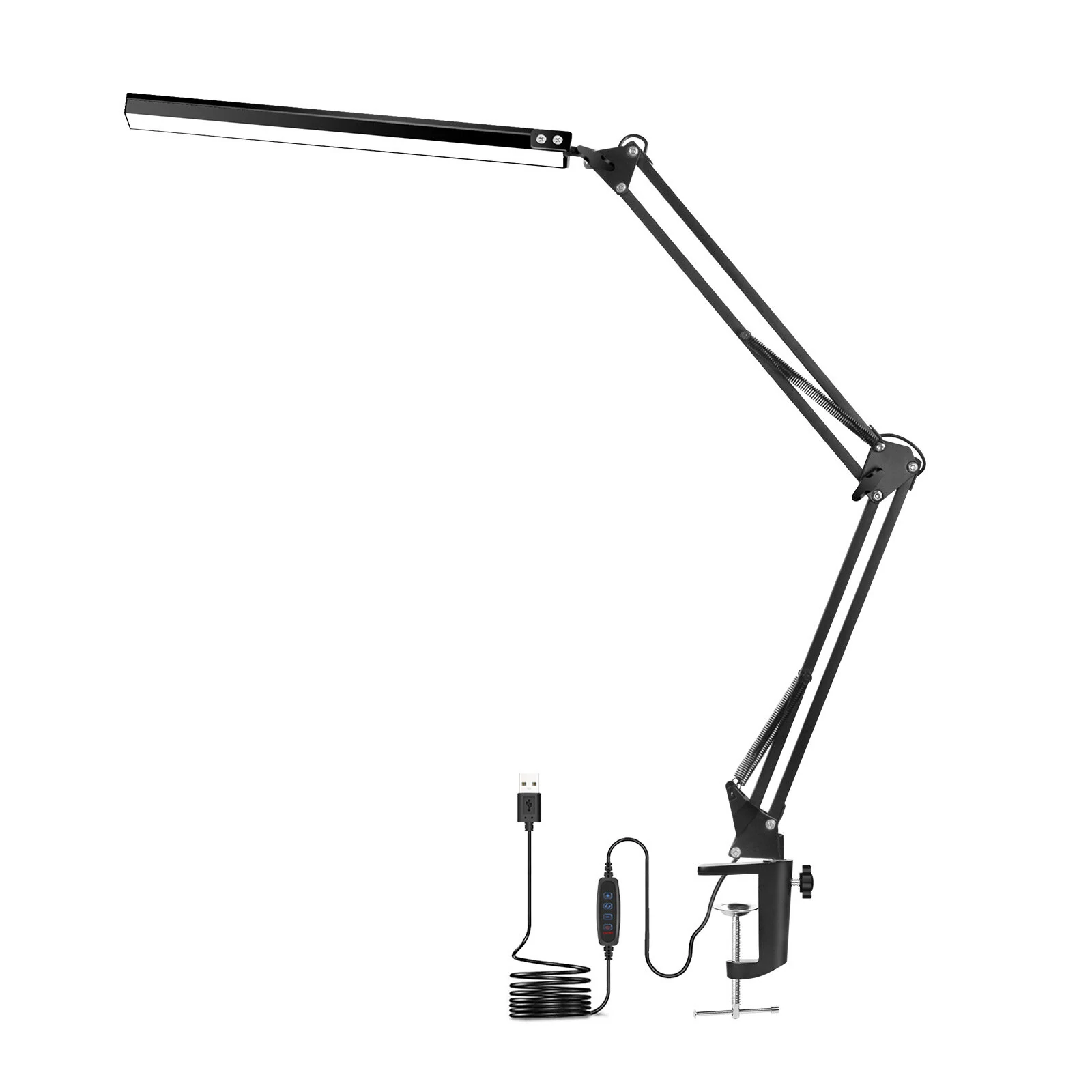 NEWACALOX Desk Clip Magnifying Lamp with LED Light | Foldable Bracket & Eye Protection | USB Powered for Reading & Soldering - Image 2
