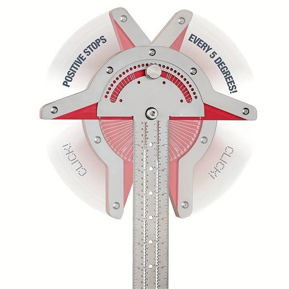 Woodworking Edge Ruler Protractor Angle Detector | Vernier Caliper Measuring Tool | 10/15/20 Inch - Image 5