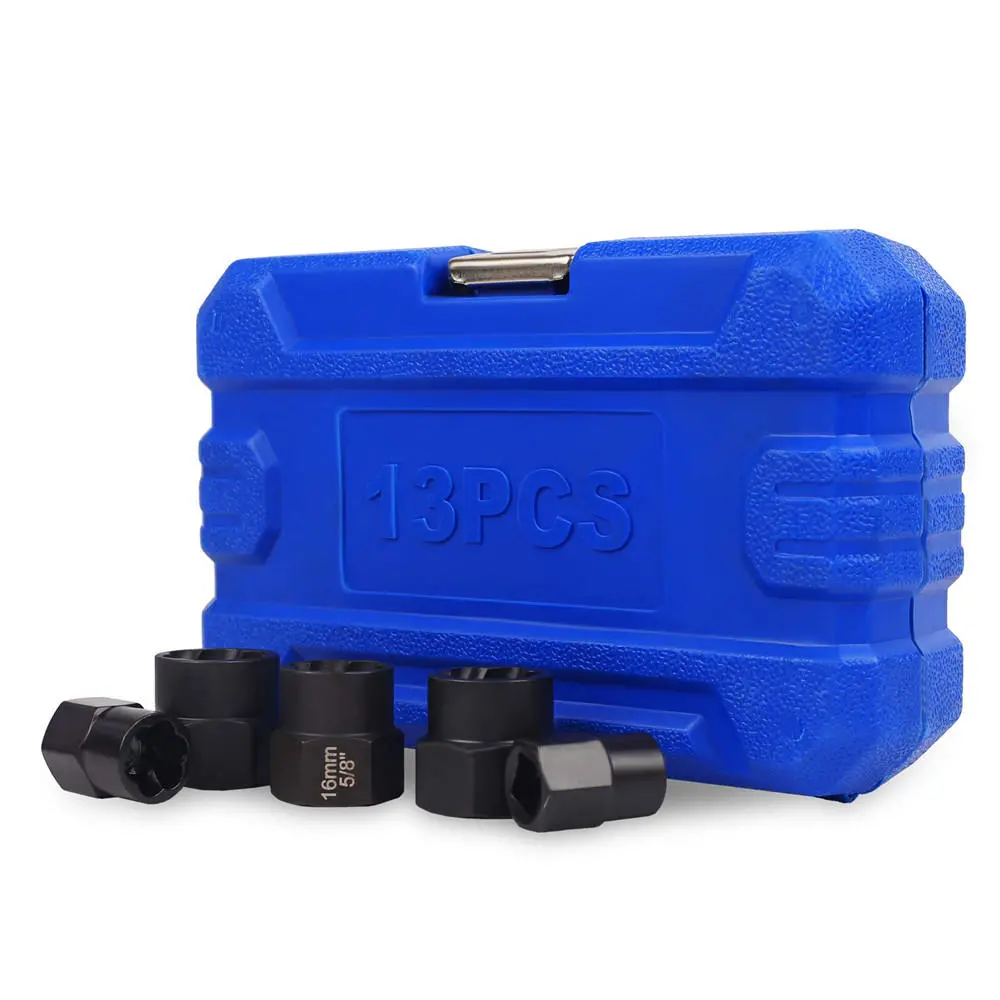 Drillpro 13Pcs Impact Bolt Nut Remover Extractor Socket Set | Damaged Screw Removal - Image 5