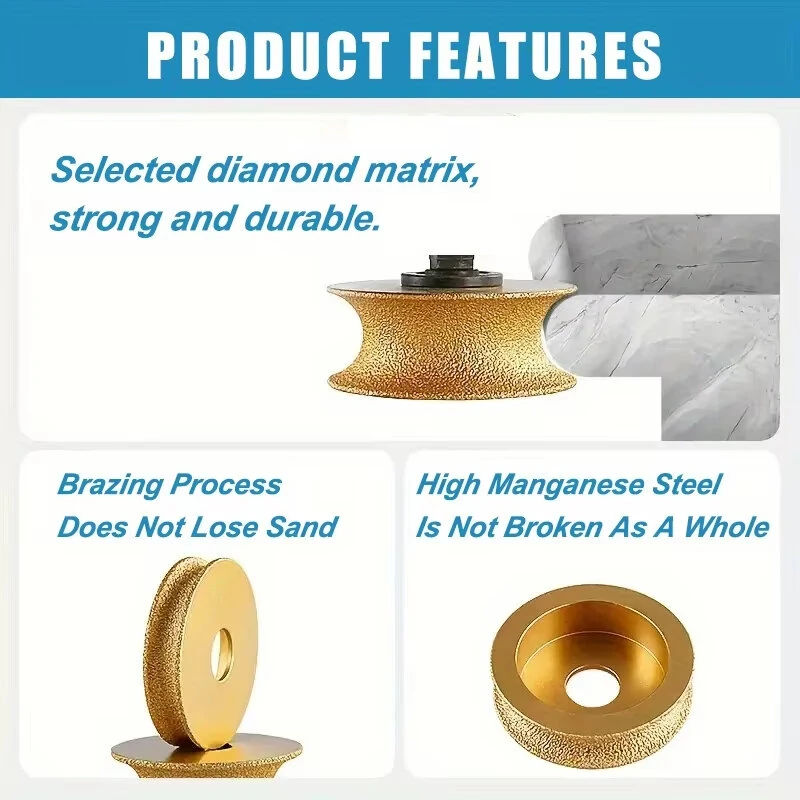 Dry Vacuum Brazed Diamond Polishing Wheel | 20mm Bore for Tile Quartz Marble - Image 5