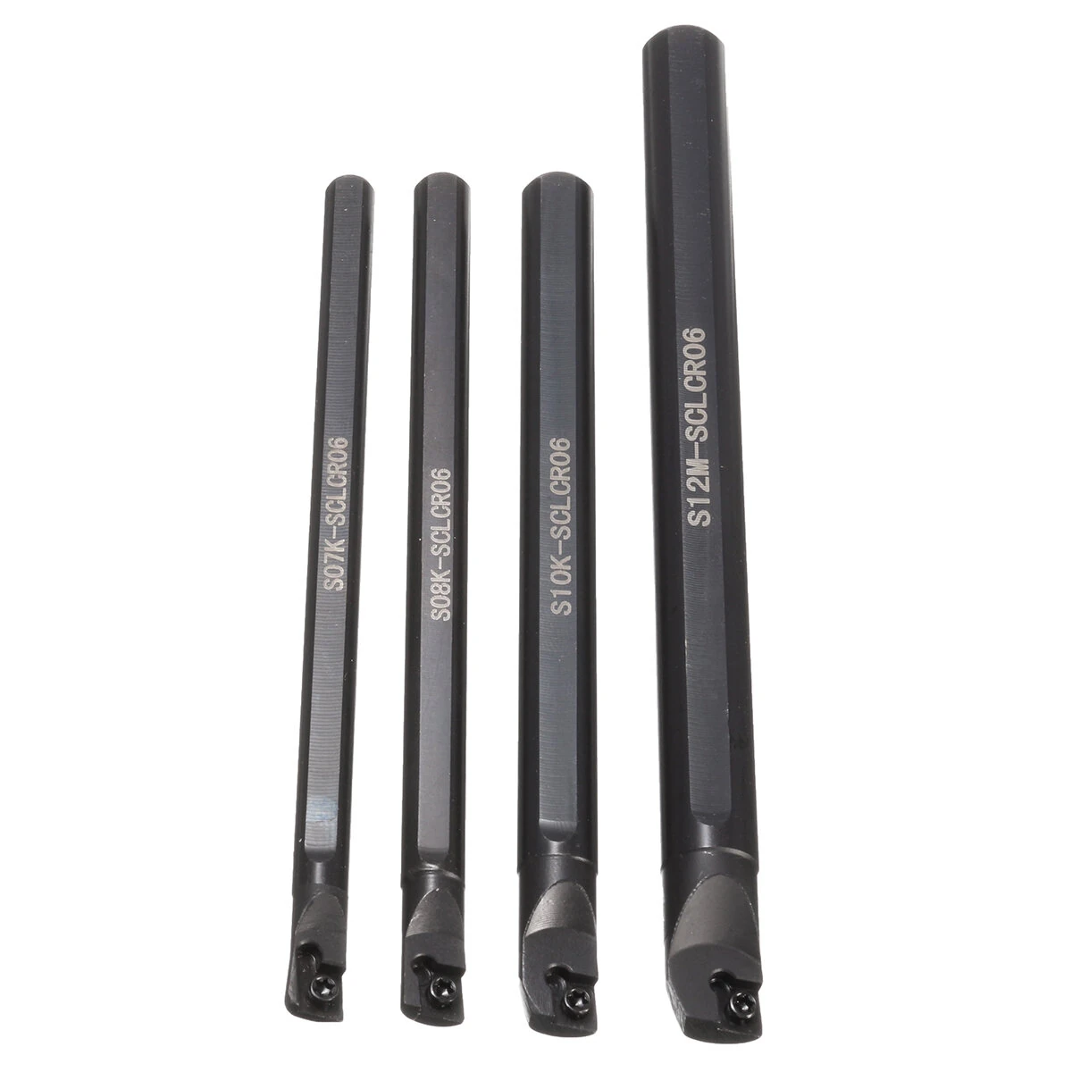 SCLCR06 Lathe Boring Bar Set - 4pcs 7/8/10/12mm with 10 CCMT0602 Inserts - Image 2
