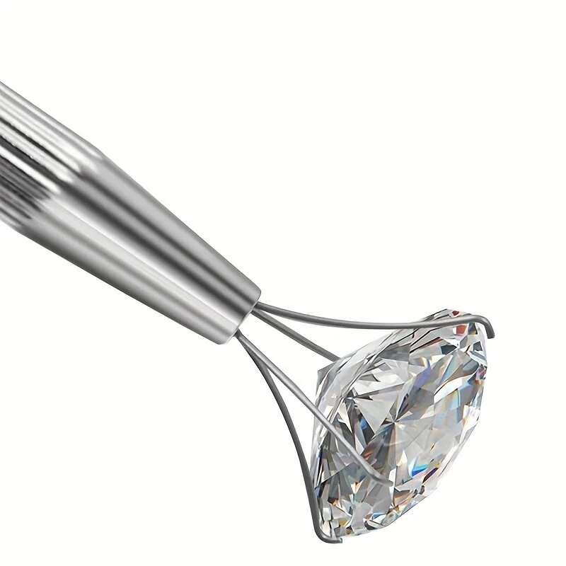 Stainless Steel Jewelry Tweezers | 4-Claw Design 63mm | Anti-Slip Grip for Gemstones & Beads - Image 2