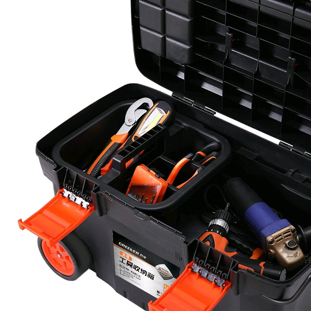 GREENER 27in Large Capacity Tool Trolley Box | Double Storage & Thickening Material - Image 5