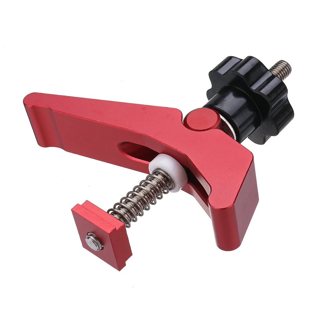 HONGDUI Red Quick-Acting T-Slot Clamp Set - Aluminum Alloy Hold Down for Woodworking Table - Image 2