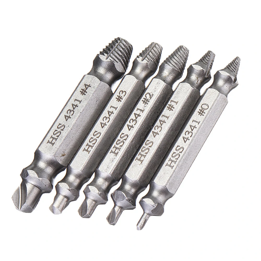 Drillpro 5pcs HSS Screw Extractor Set | Damaged Bolt Remover Tool Guide - Image 2