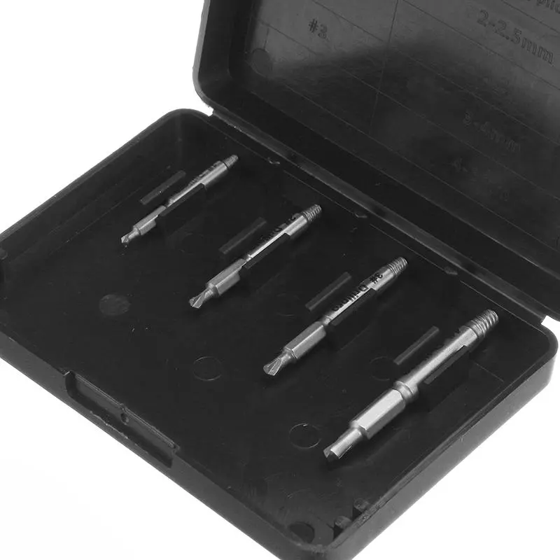 Drillpro 4pc Small Double-Side Damaged Screw Extractor | Bolt Stud Remover Tool - Image 5