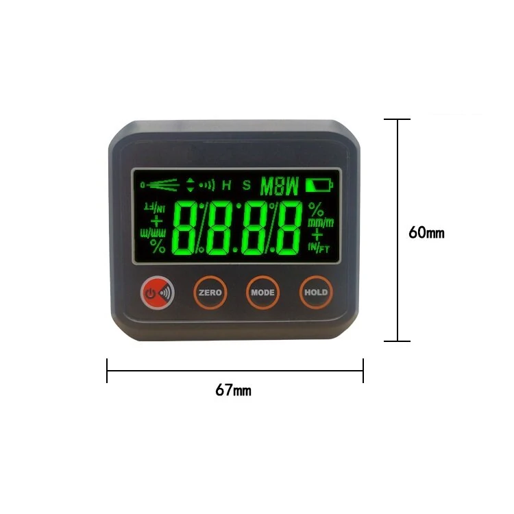 DL1912 Digital Protractor Angle Finder | 4 x 90° Bevel Box with Magnetic Base & Backlight - Image 2