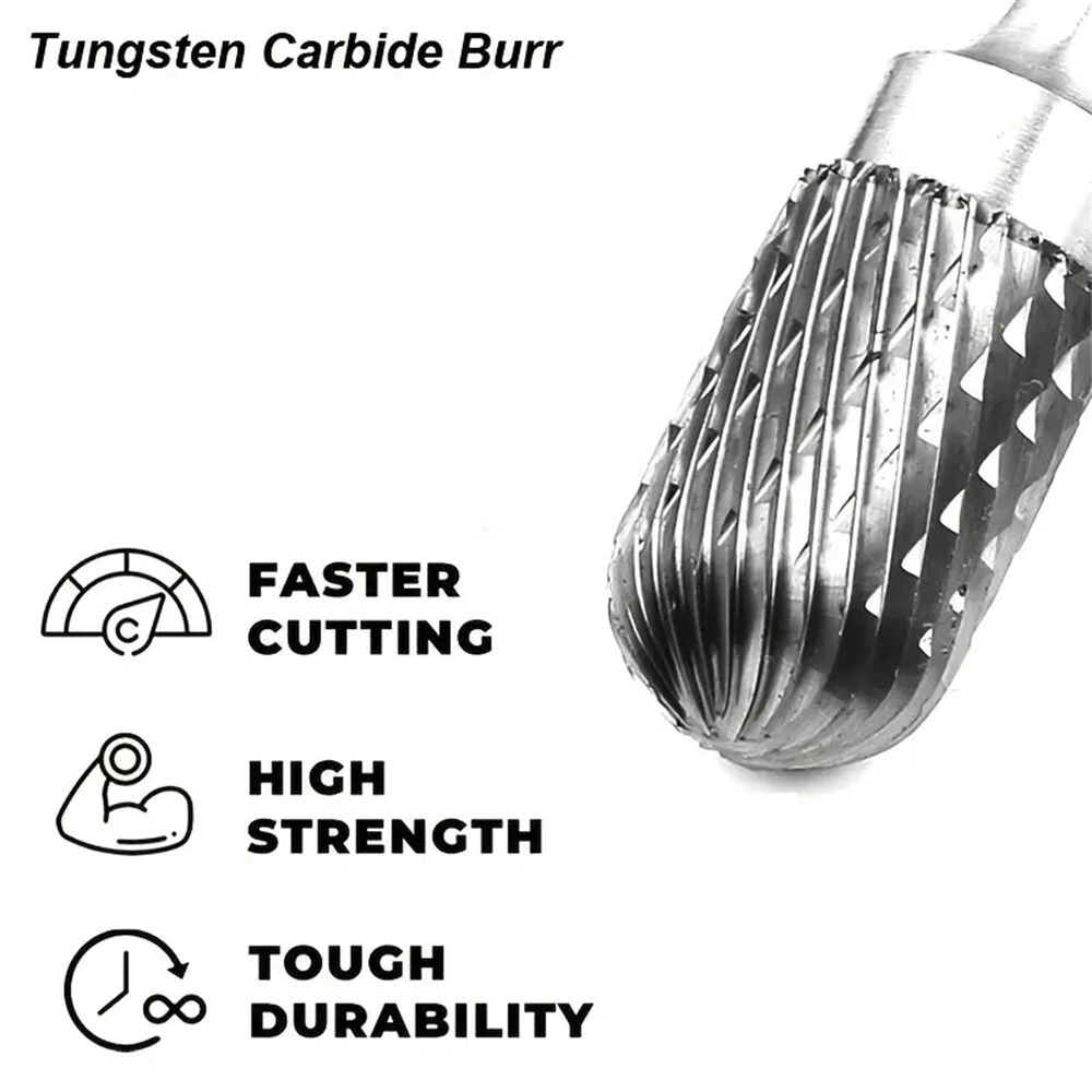 Carbide Burr Set - 10PCS 6mm Shank Double Cut Rotary Rasp Files | Tungsten Steel - Image 5