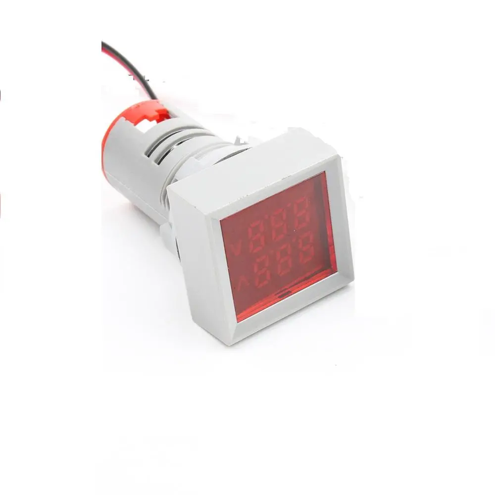 3Pcs 22mm Digital Voltmeter Ammeter | AC 50-500V 0-100A | Dual LED Indicator Light - Image 2
