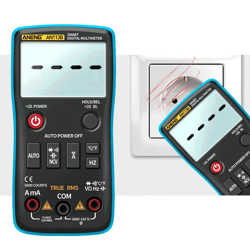 ANENG AN113B True RMS Digital Multimeter | 6000 Counts, Auto-Ranging, Temperature Tester - Image 5