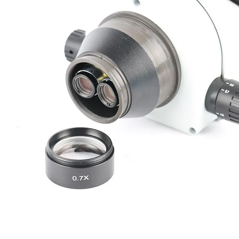 WD120 0.7X Barlow Lens | Trinocular Stereo Microscope Auxiliary Objective | 48mm Thread - Image 2