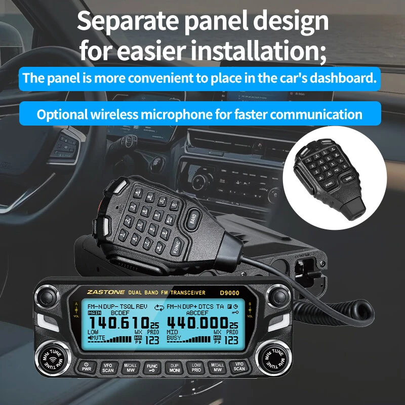 Zastone D9000 50W UHF/VHF Ham Radio | Dual Band 136-174/400-520MHz Transceiver - Image 5