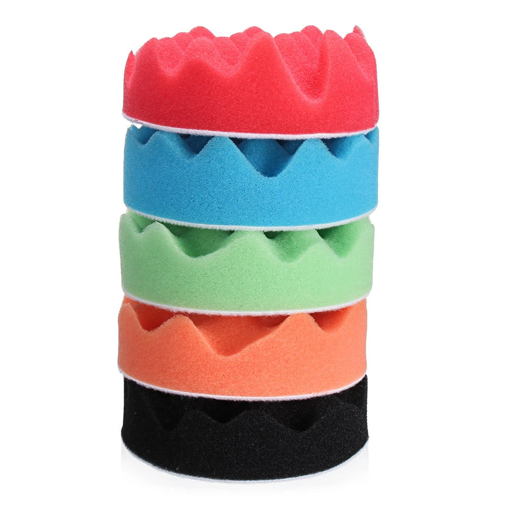 5Pcs 4-5 Inch Sponge Polishing Pad Kit - Waxing Buffing Foam Pads for Polisher - Image 4