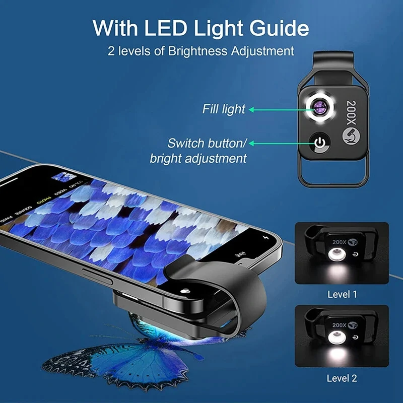 Pocket USB Microscope - 200X Zoom & CPL Lens | Rechargeable for Jewelry, Skin, Lab - Image 3