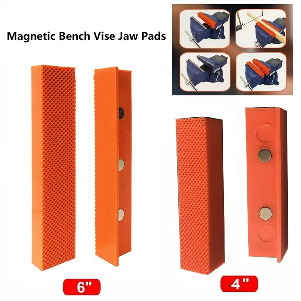 Magnetic Soft Pad Jaw Rubber for Bench Vise - PPT Material with Embedded Magnets | 2PCS Set, 4 5 6 inch Sizes - Image 4