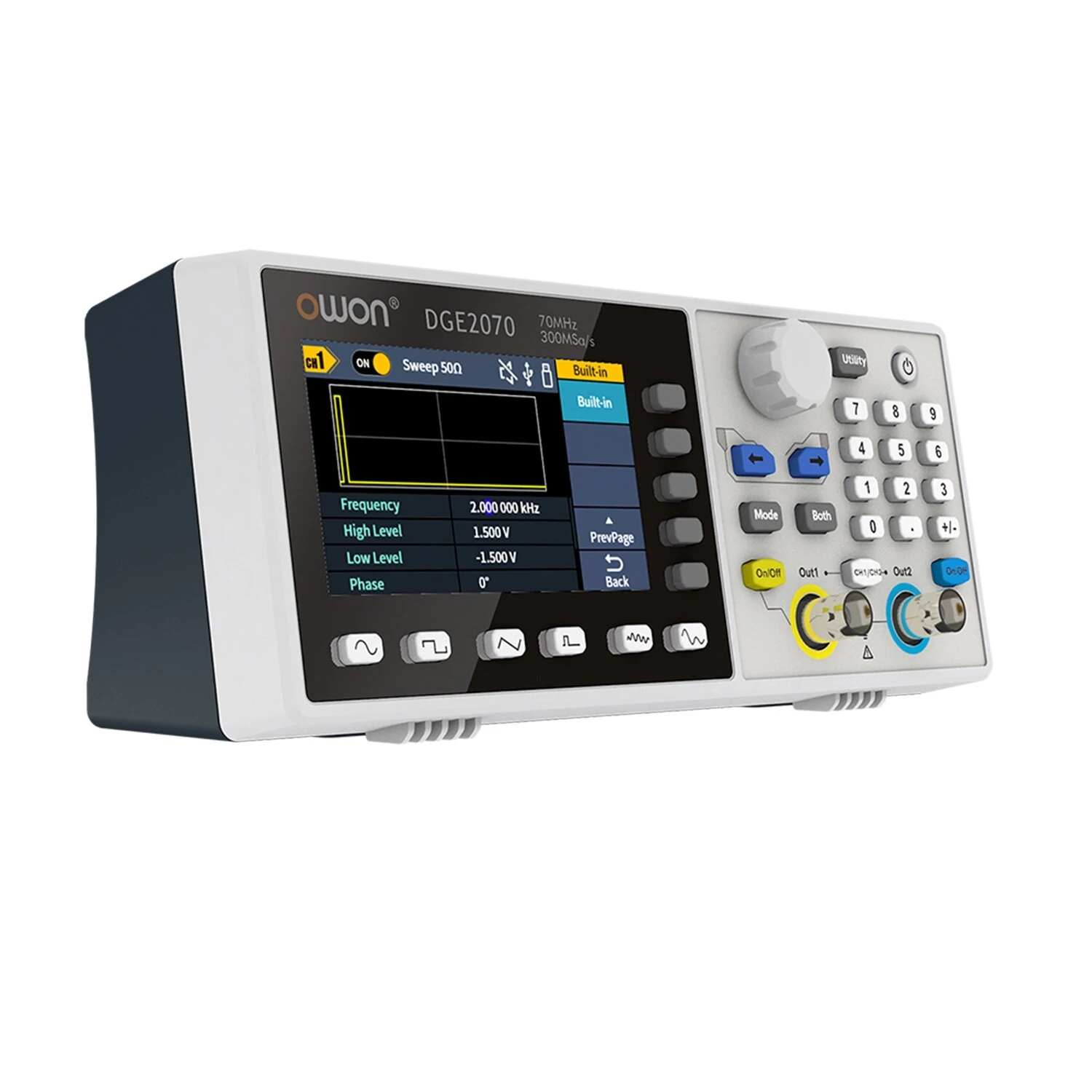 OWON DGE2035 Dual Channel Arbitrary Waveform Generator | 35MHz | 125MSa/s - Image 2