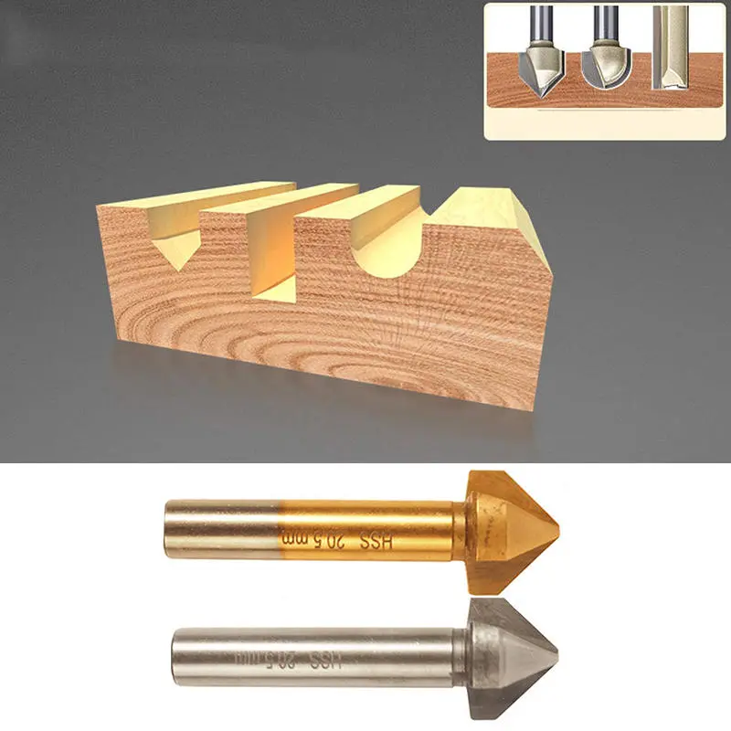 90 Degree Titanium Chamfer Drill Bit | Straight Shank Chamfering Knife - Image 3