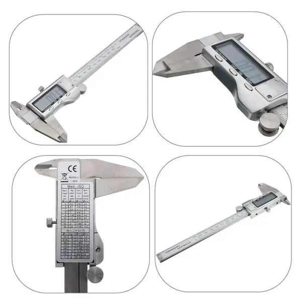 DANIU 150mm 6 inch Digital Caliper | Stainless Steel LCD Display & Zero Buttons - Image 2