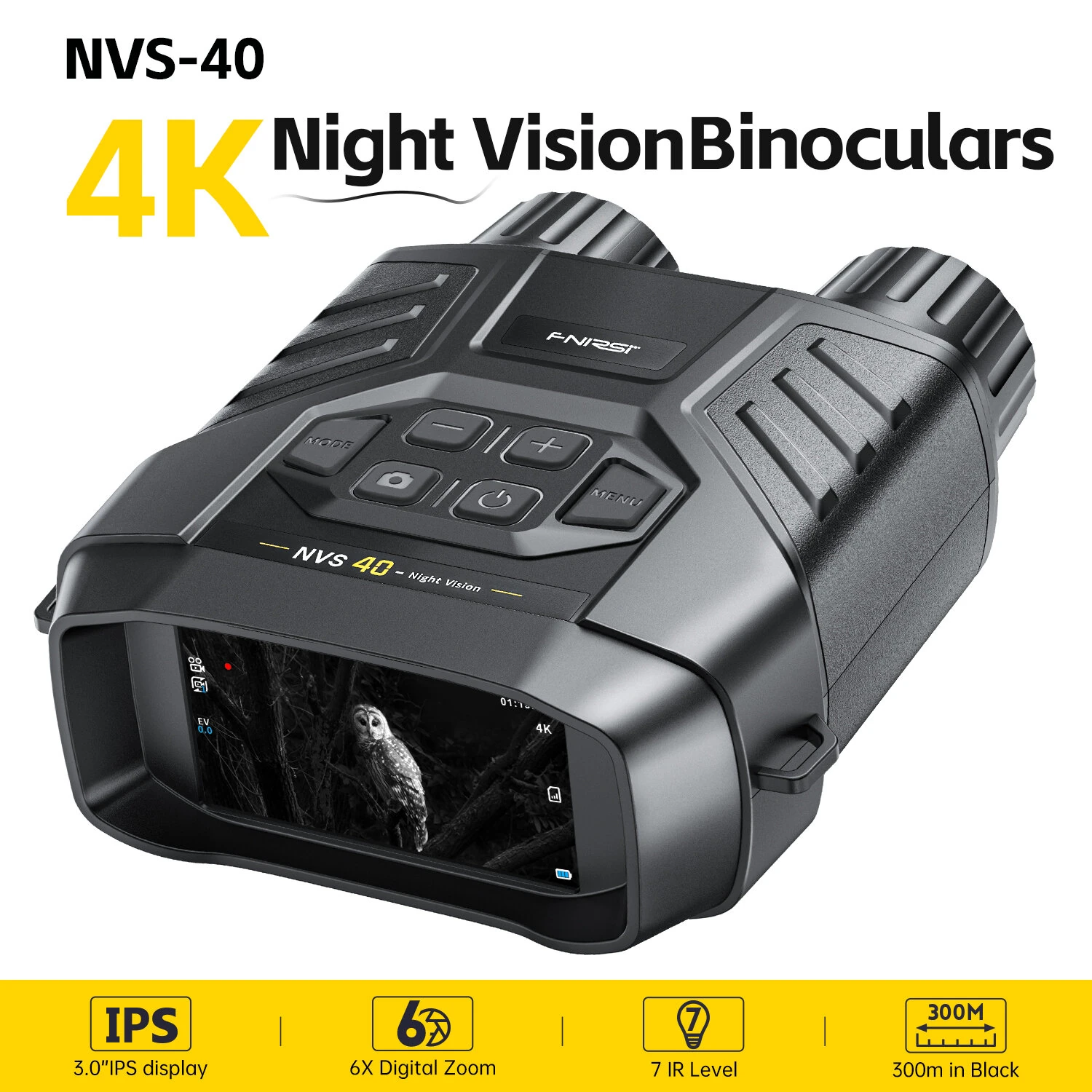 FNIRSI NVS-40 4K Full Color Night Vision Device | 6X Zoom 300m Range - Image 2