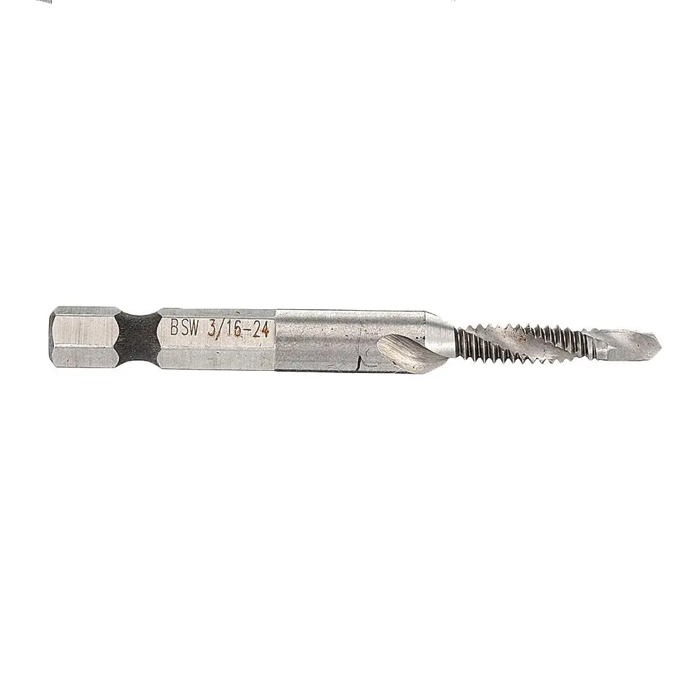 BSW HSS Combination Drill Tap Bit - 1/8-3/8 Inch | 1/4 Inch Hex Shank for Deburr & Countersink - Image 5