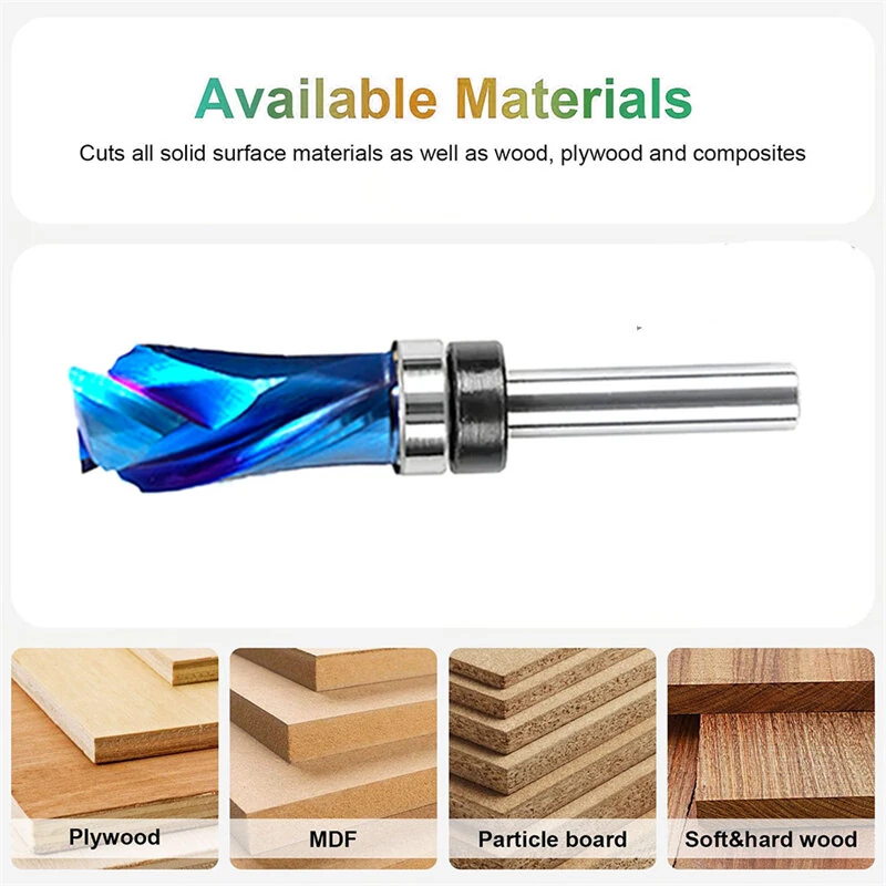 Whiteside Router Bits 1/4-Inch Shank Flush Trim Bit | 1/2-Inch Cutting Diameter Top Bearing for Woodworking - Image 5