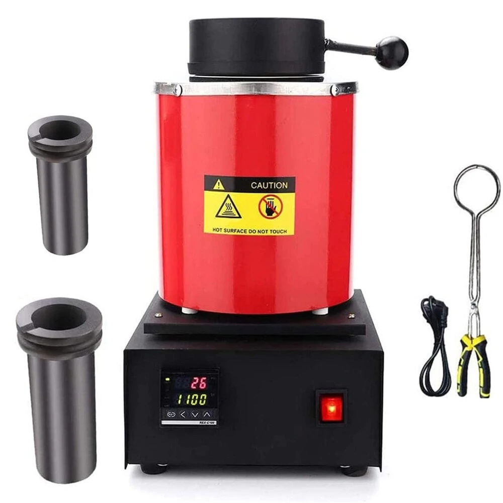 Digital Gold Melting Furnace 1400W - Fast Heating to 1100°C with 1KG & 3KG Graphite Crucible for Gold Silver Copper - Image 2