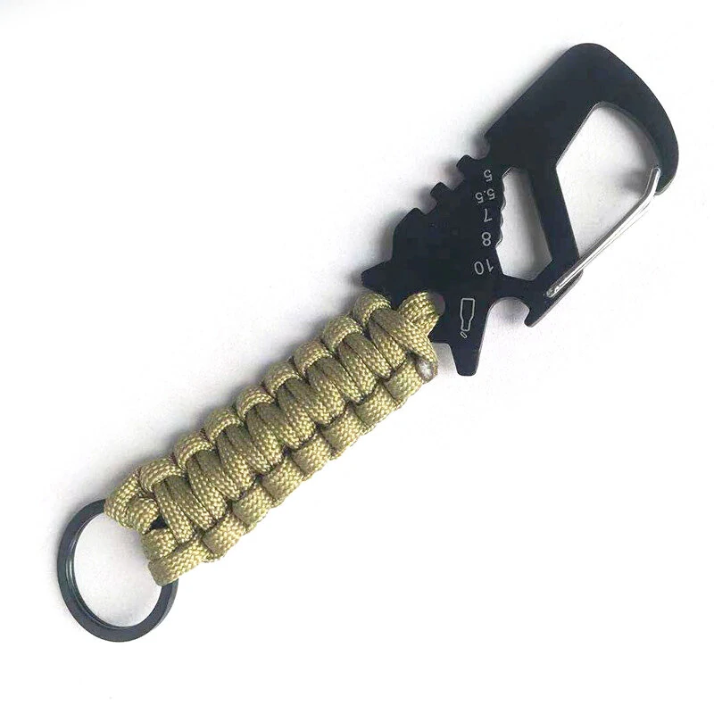 Stainless Steel Paracord Keychain | Quick Release Carabiner with Bottle Opener & Fire Starter - Survival Gear - Image 5