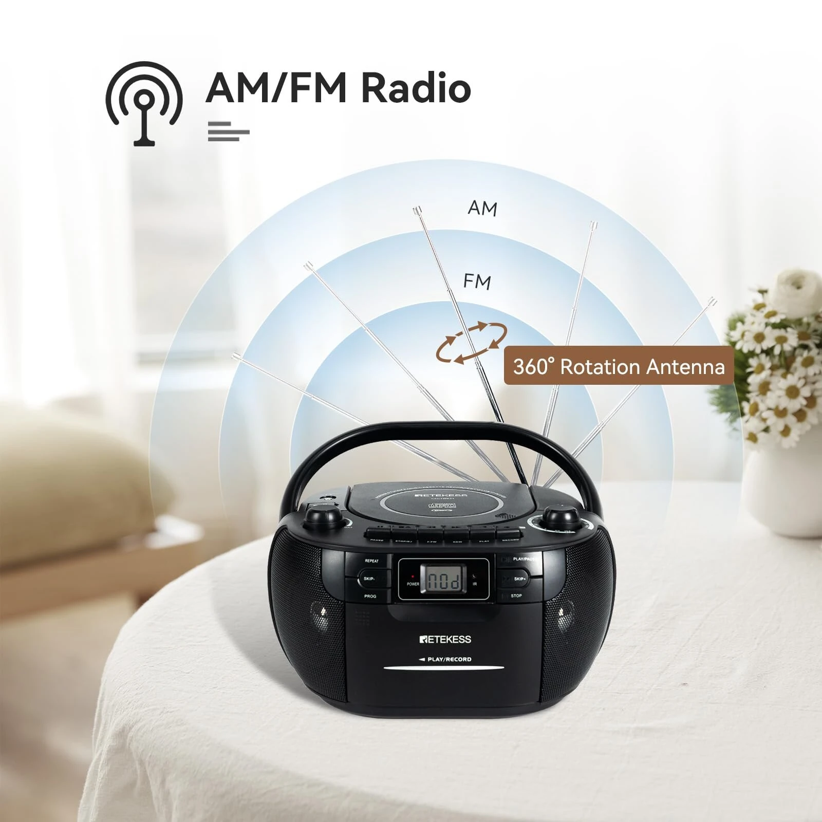 Retekess TR621 AM/FM Radio | CD Player with USB/TF Support & Remote Control - Image 5