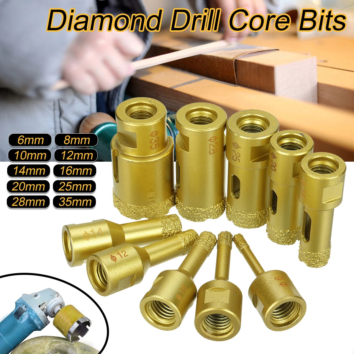 M14 Diamond Hole Saw Drill Bit - 6mm to 35mm for Glass Tile Marble - Image 2