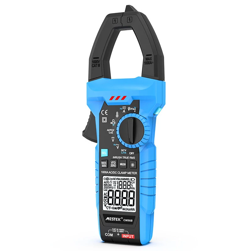 Mestek CM86B Digital Clamp Meter - True RMS 1000A AC/DC - Auto Range Multimeter - Image 2
