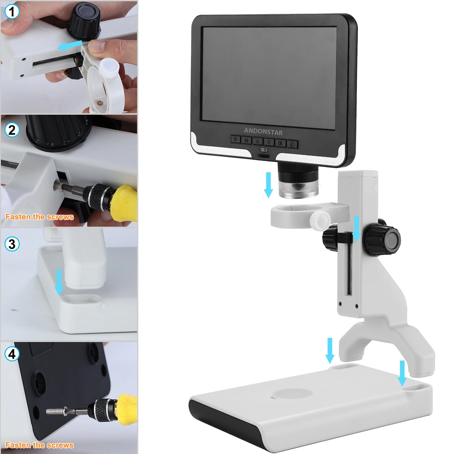 Anondstar AD108 7 Inch LCD Digital Microscope - 2MP for Coins Jewelry Student - Image 3