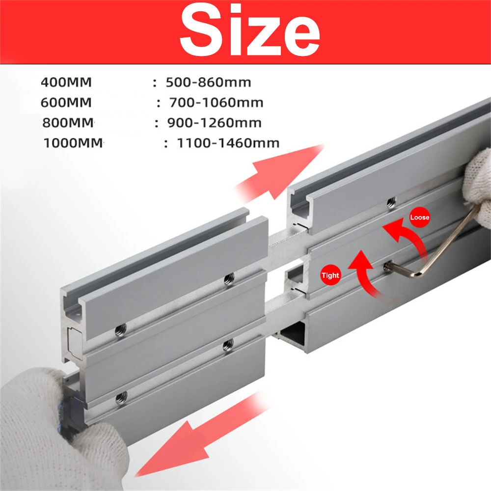 Fonson Adjustable 75 T-Track Miter Saw Fence | Laser Measure 400-1000mm | Fits Table & Band Saws - Image 3