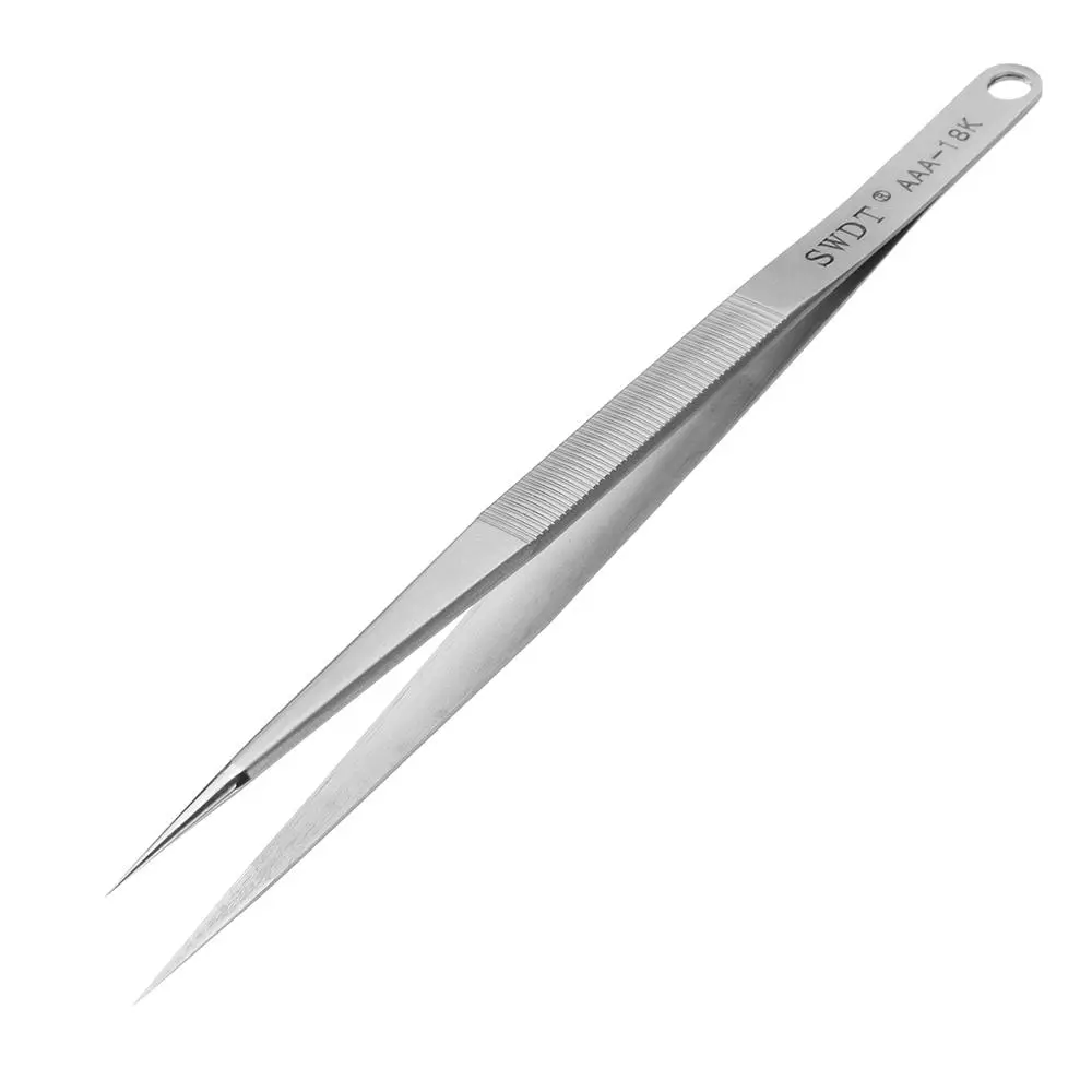 AAA 18K Precision Tweezer - Straight Tip Stainless Steel | Electronic Repair Tool - Image 2