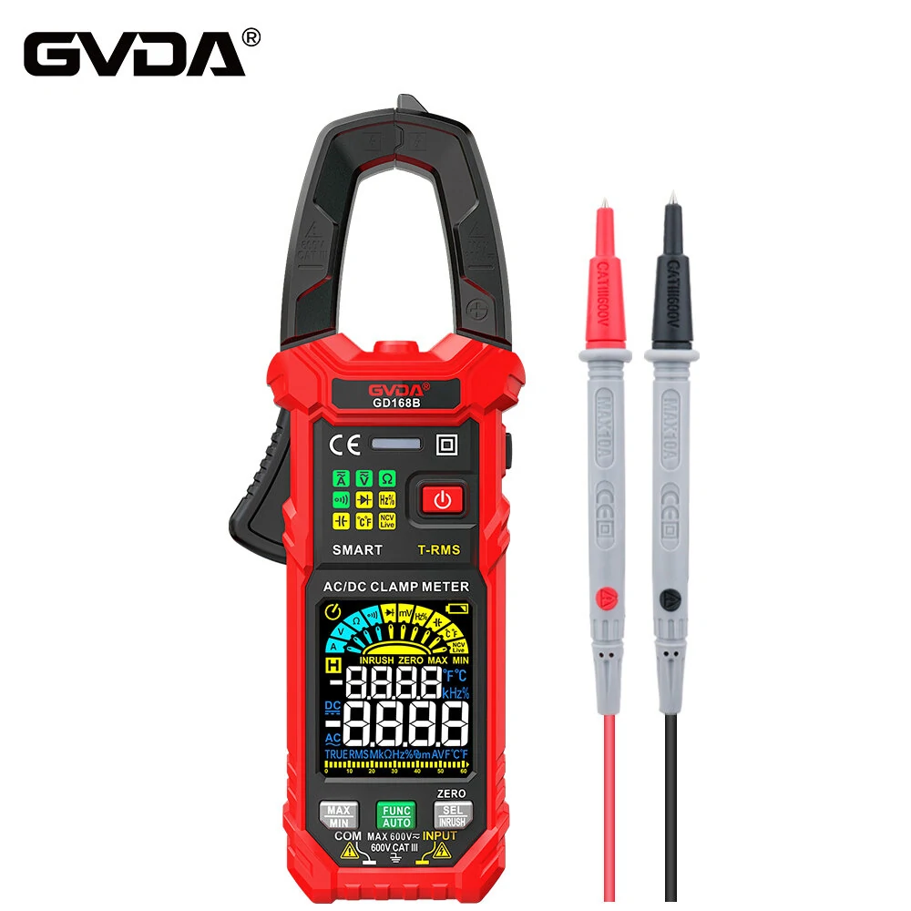 GVDA Digital Clamp Meter Multimeter - True RMS Auto Range NCV AC DC Voltage - Image 4
