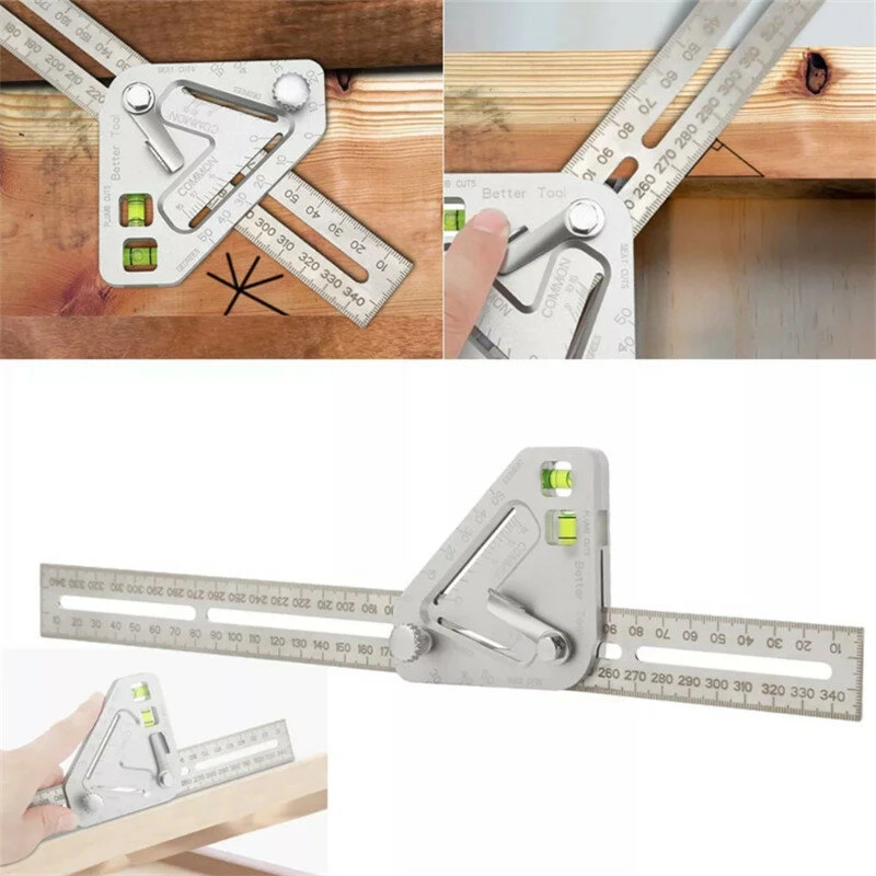 Multi-function Woodworking Triangle Ruler - 350MM Angle Ruler | Carpentry Tool - Image 3