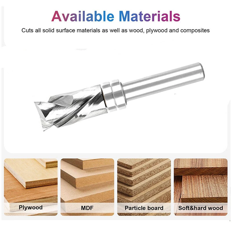 Whiteside Router Bits 8mm Spiral Flush Trim Bit | 1/2 Inch Cutting Diameter with Bearing - Image 4