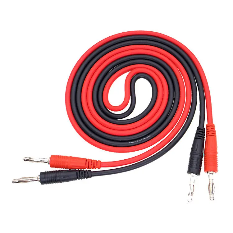 Y202 2Pcs 1M PVC Banana Plug Test Cable | 15A Copper Lantern Insert | Replaceable Multimeter Probe - Image 2
