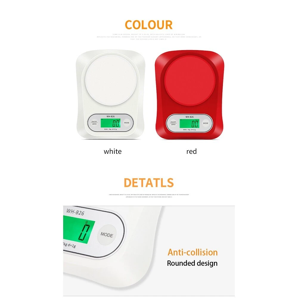 WH-B26 Kitchen Scale - 12kg/1g 5kg/0.1g High Accuracy | LCD Backlit Large Screen - Image 3