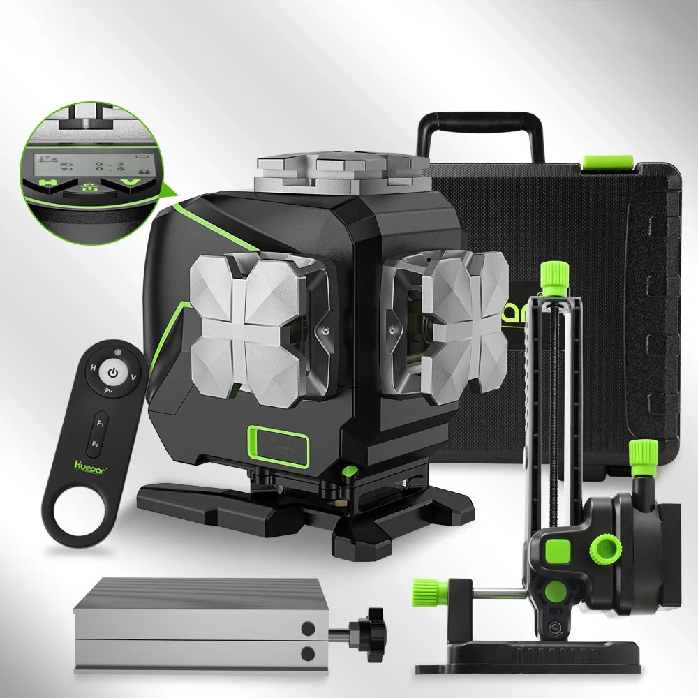 Huepar S03DG 3D Green Laser Level | 12 Lines, Bluetooth & Remote Control - Image 4