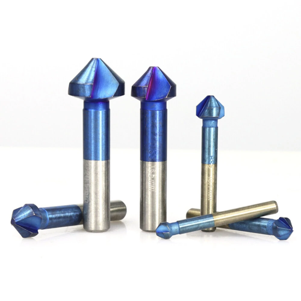 Drillpro 6Pcs HSS Chamfer Drill Bit Set | 6.3-20.5mm 90° 3 Flute Nano Blue Coated - Image 2