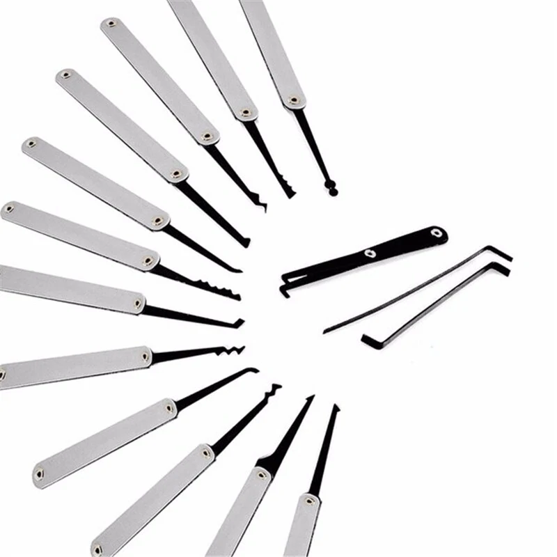 Practice Padlock with 12 Lock Picks & Key Extractor Tools - Transparent - Image 2