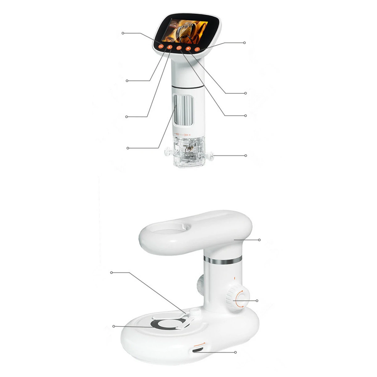 50X-1000X HD Digital Microscope with 2-inch Screen & Adjustable LED | Type-C - Image 4