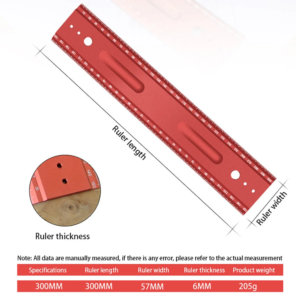 300mm Carpenter's Right Angle Ruler | Precision Double-Sided Tool for Woodworking & Leather Craft - Image 2