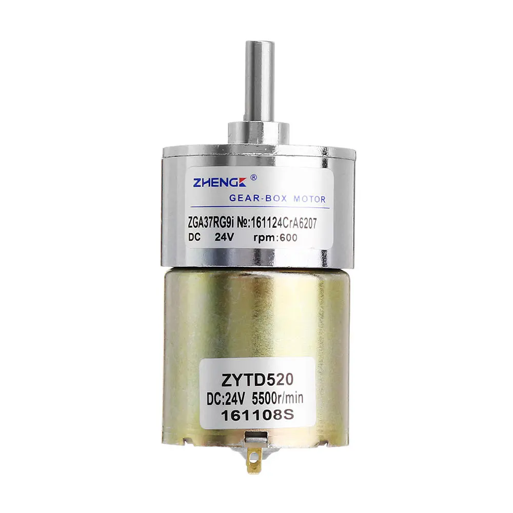 Zhengke ZGA37RG 24V DC Gear Motor - 600 RPM, 3mm Shaft - Image 3