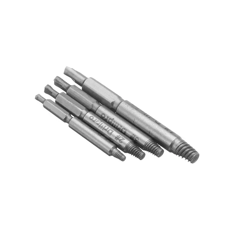 Drillpro 4pc Small Double-Side Damaged Screw Extractor | Bolt Stud Remover Tool - Image 3