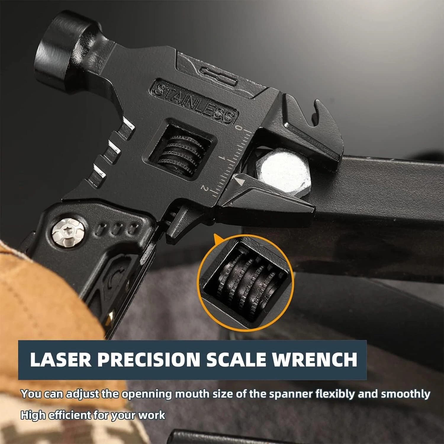 14 in 1 Multitool Hammer with Pliers, Saw & Wrench | Survival Gear Gift for Outdoorsmen - Image 3